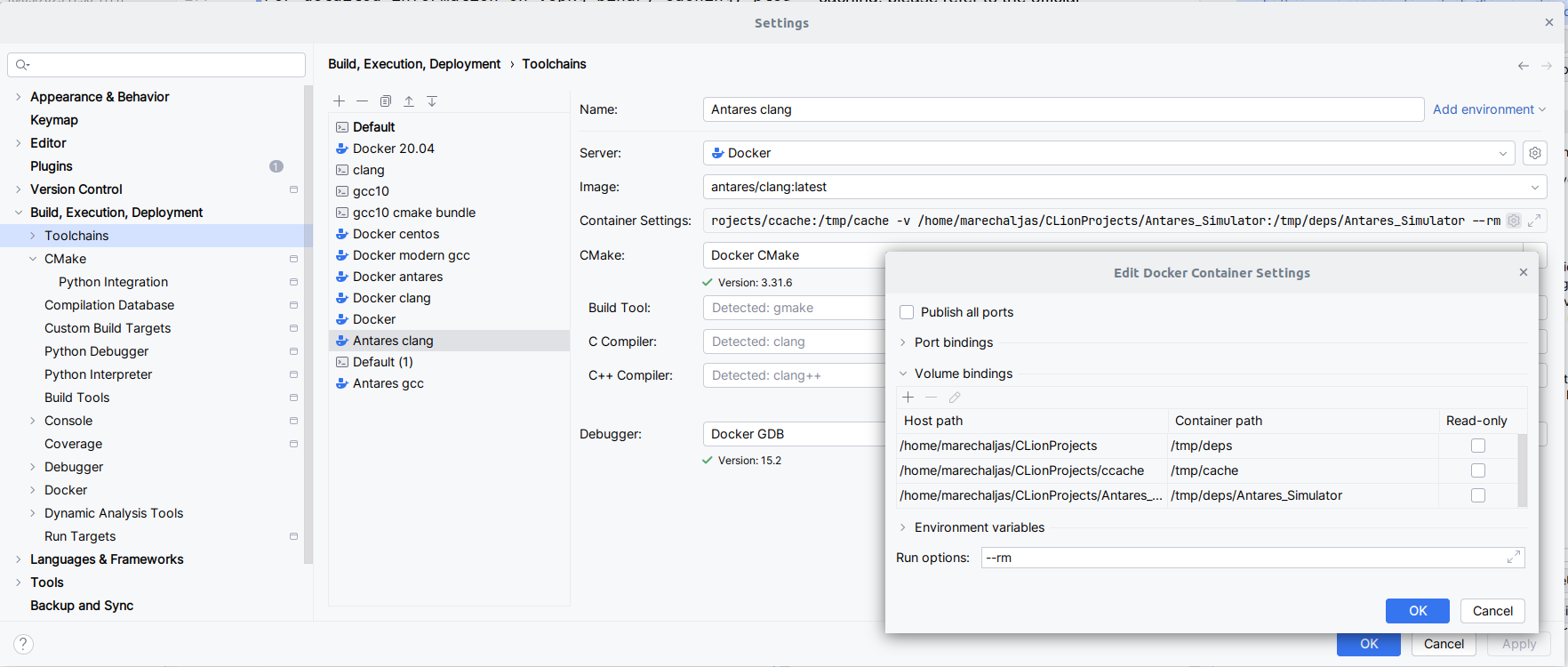 CLion Docker Toolchain